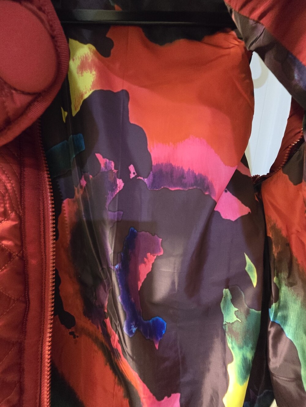 Desigual Red Quilted Puffer Jacket with High Collar - Picture 4 of 8